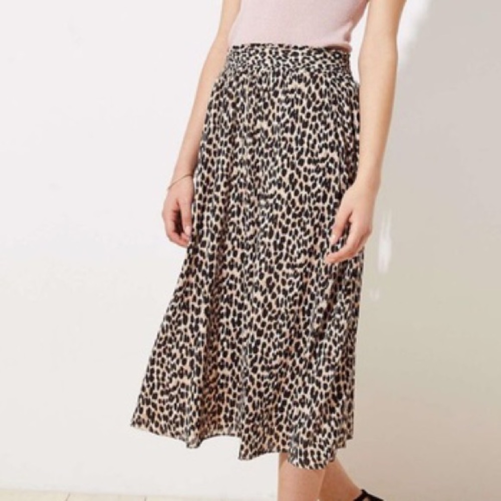 Ann Taylor LOFT Leopard Midi Skirt